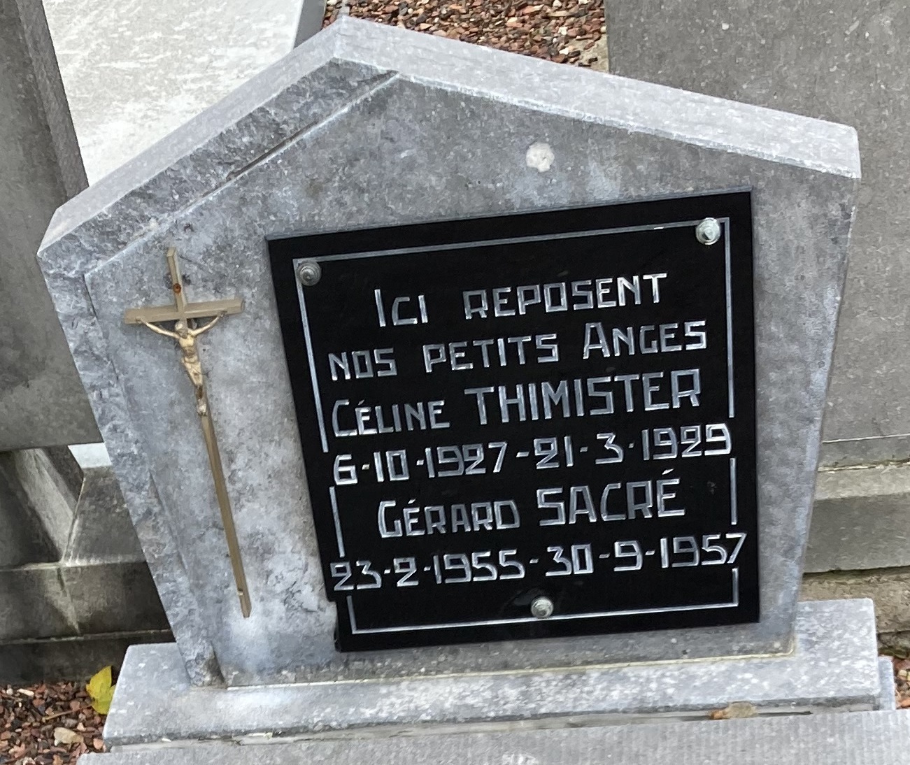 tombe de Céline Thimister et Gérard Sacré (1957)