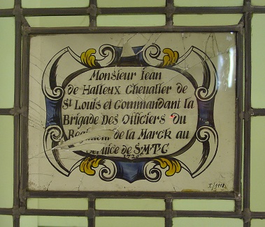 Chevalier Jean de Halleux (église Saint-Jean-Baptiste, cartouche, 1726)