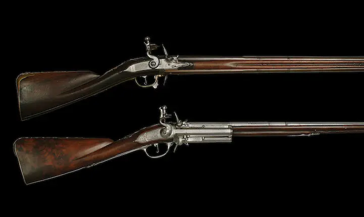 fusils de chasse à silex Wender de calibre 21 (Philippe Desellier, Liège, vers 1720)