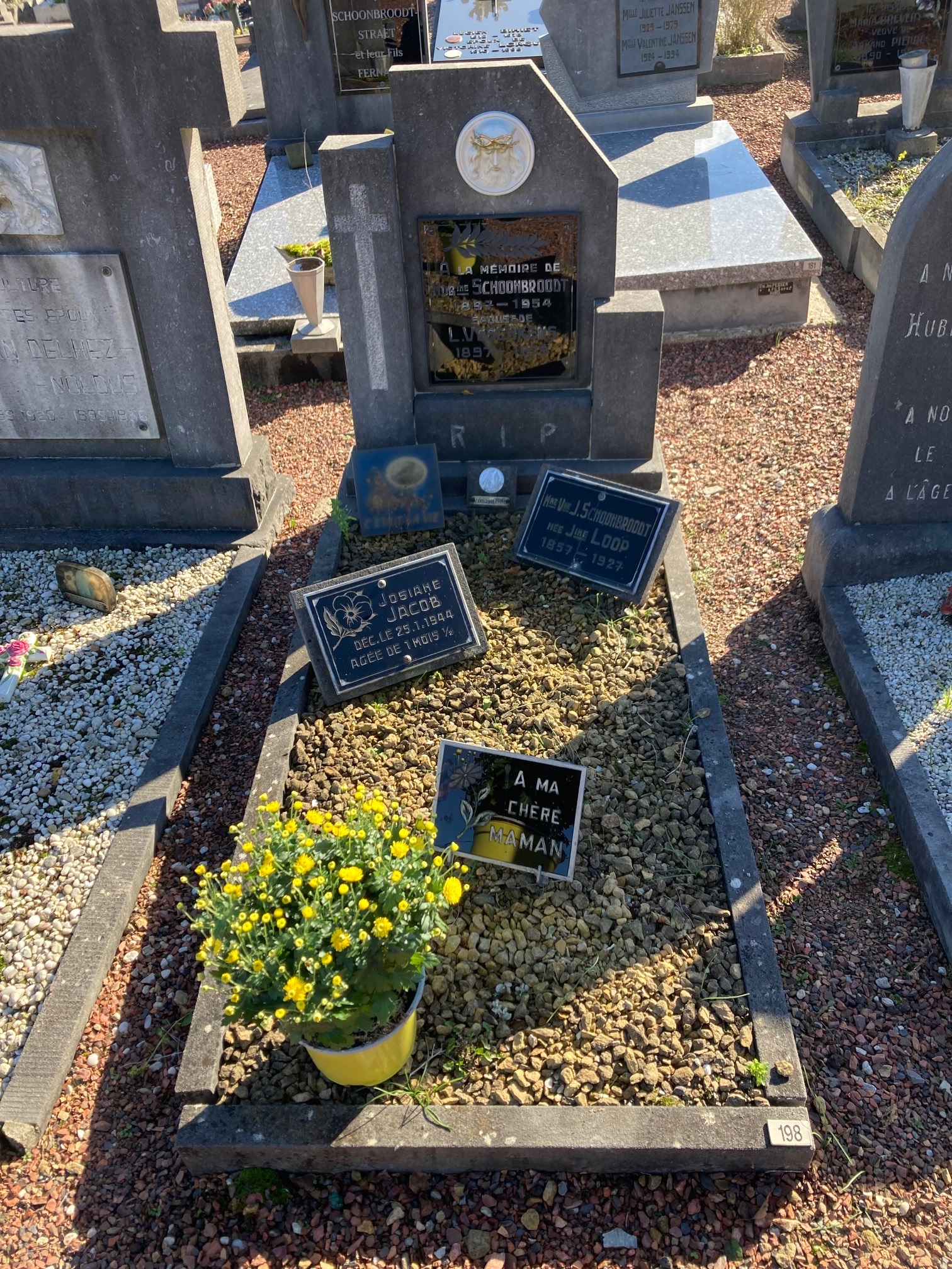 Hubertine Schoonbroodt (tombe, cimetière de La Minerie, 1954)